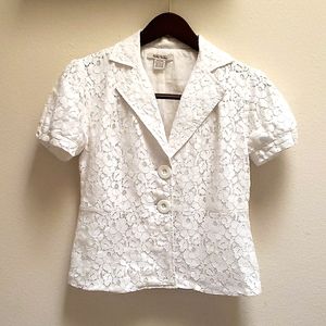 White Lace Jacket, Short Sleeves